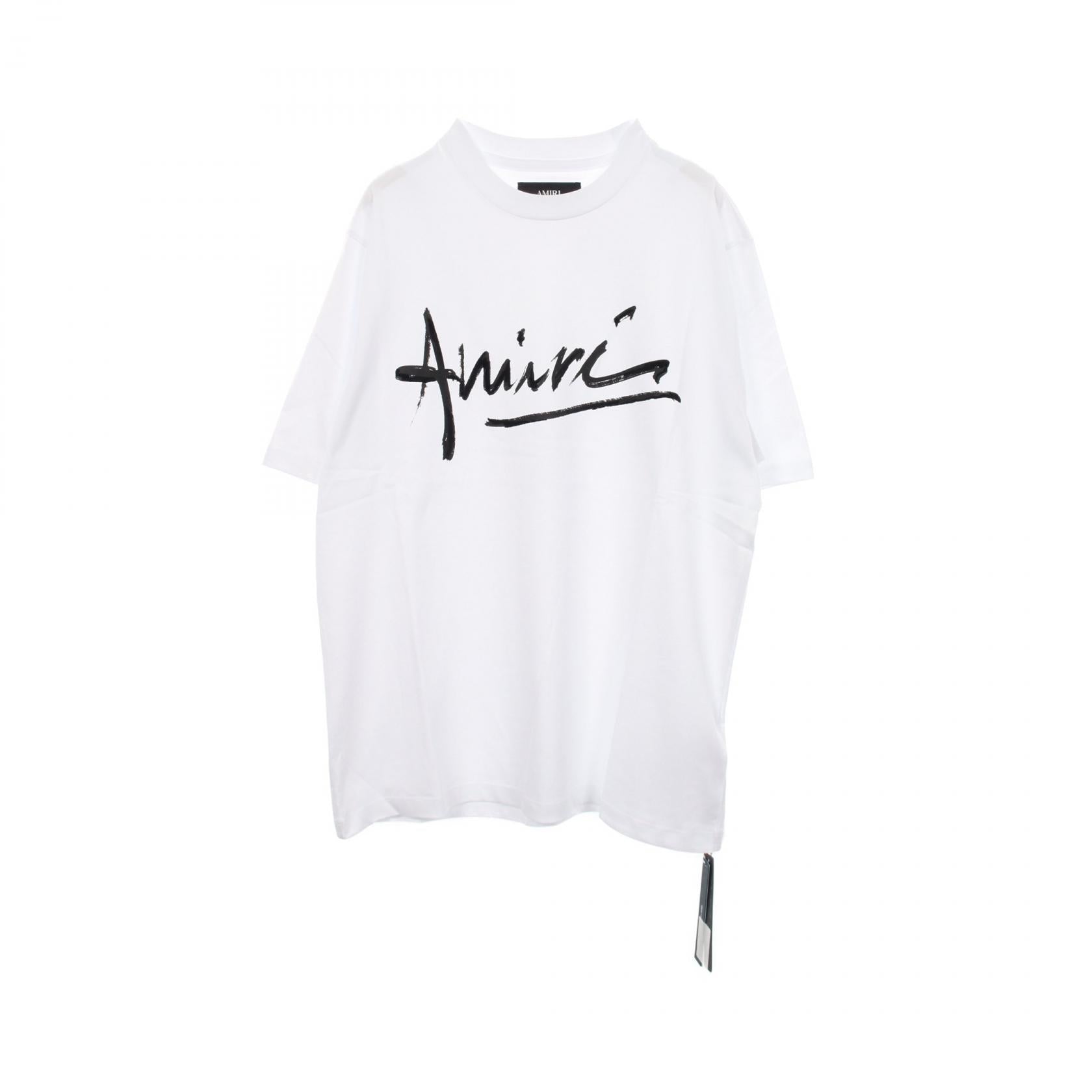 アミリ Script コットン 半袖Tシャツ