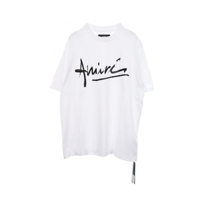 アミリ Script コットン 半袖Tシャツ