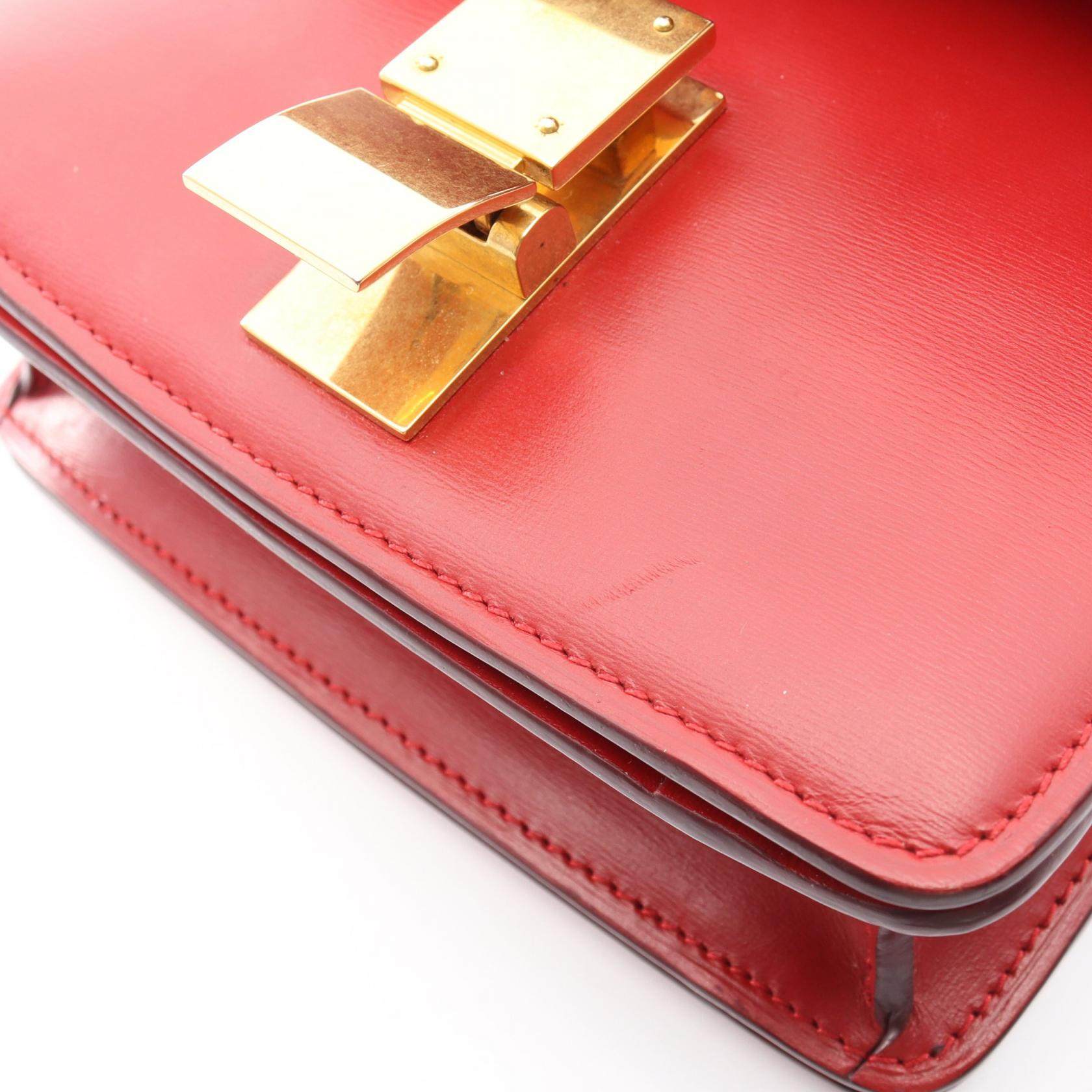 セリーヌ Classic Box レザーショルダーバッグ