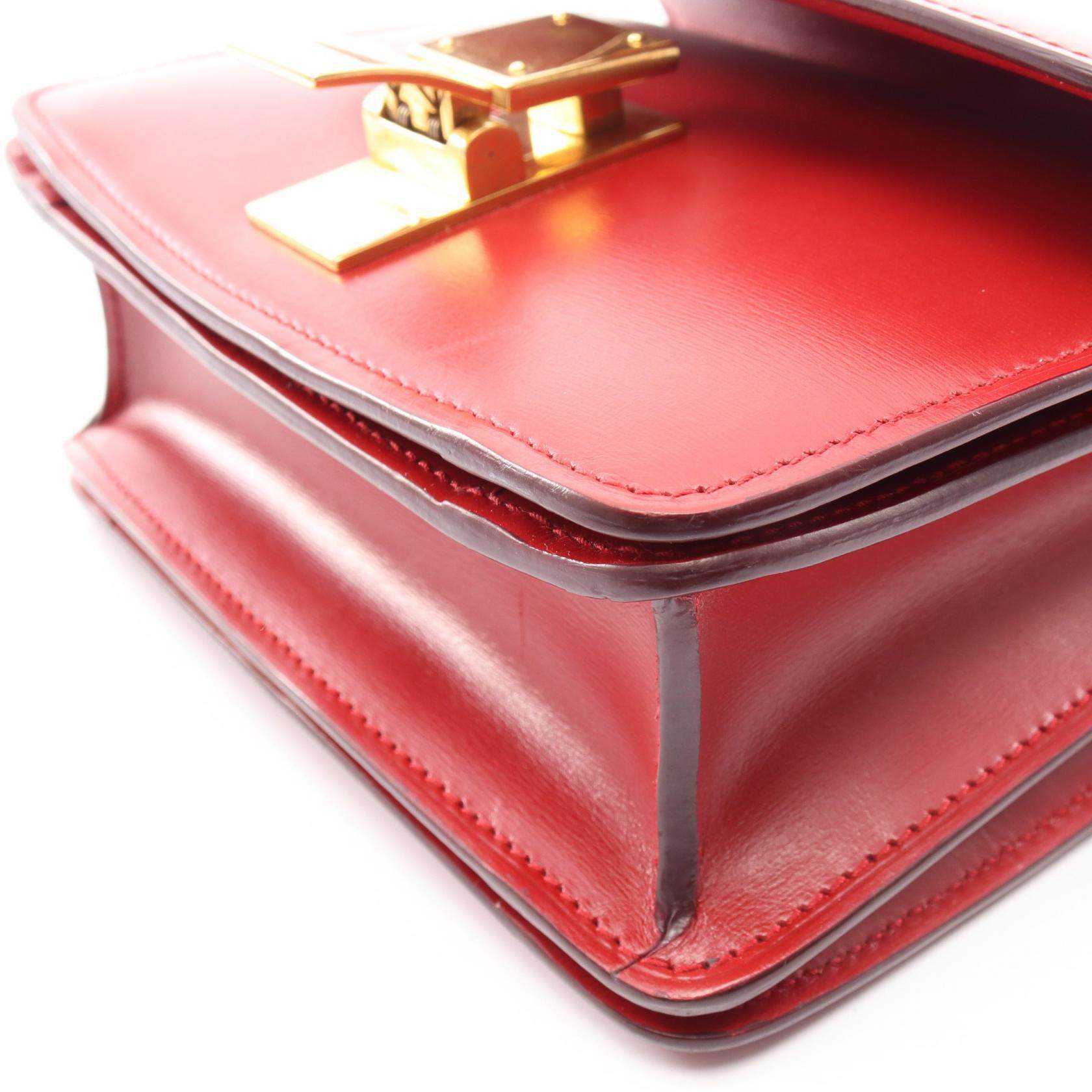 セリーヌ Classic Box レザーショルダーバッグ