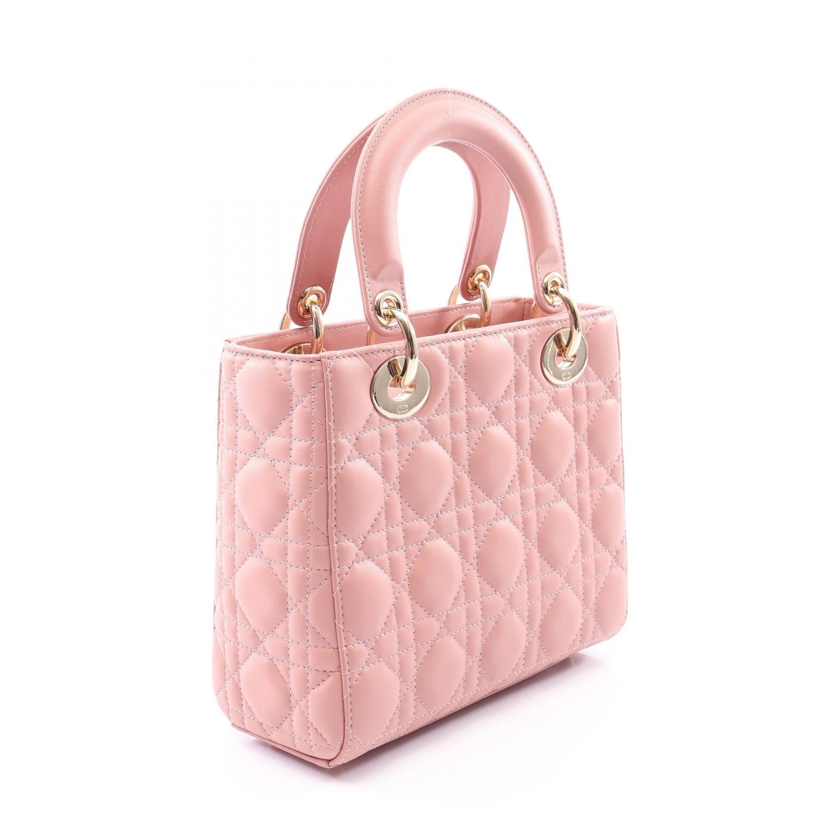 ディオール LADY DIOR MY ABCDIOR レザーハンドバッグ