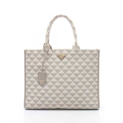 プラダ TRIANGOLO JACQUARD シンボルエンブロイダリー キャンバストートバッグ