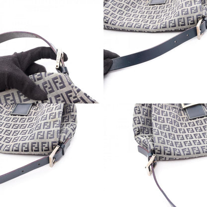 フェンディ マンマバケット キャンバス レザー ショルダーバッグ