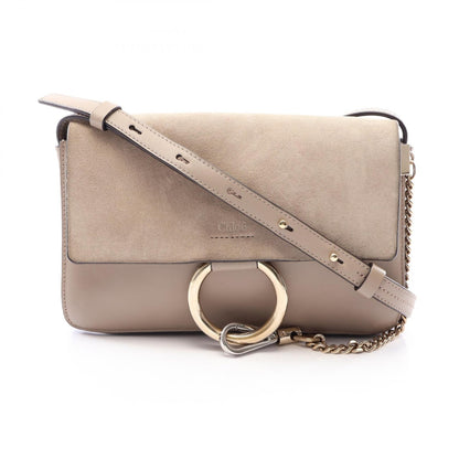 クロエ FAYE レザースエードショルダーバッグ