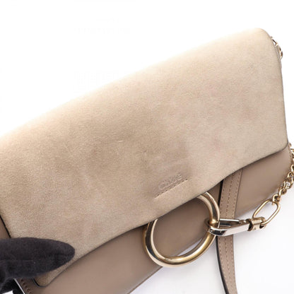 クロエ FAYE レザースエードショルダーバッグ