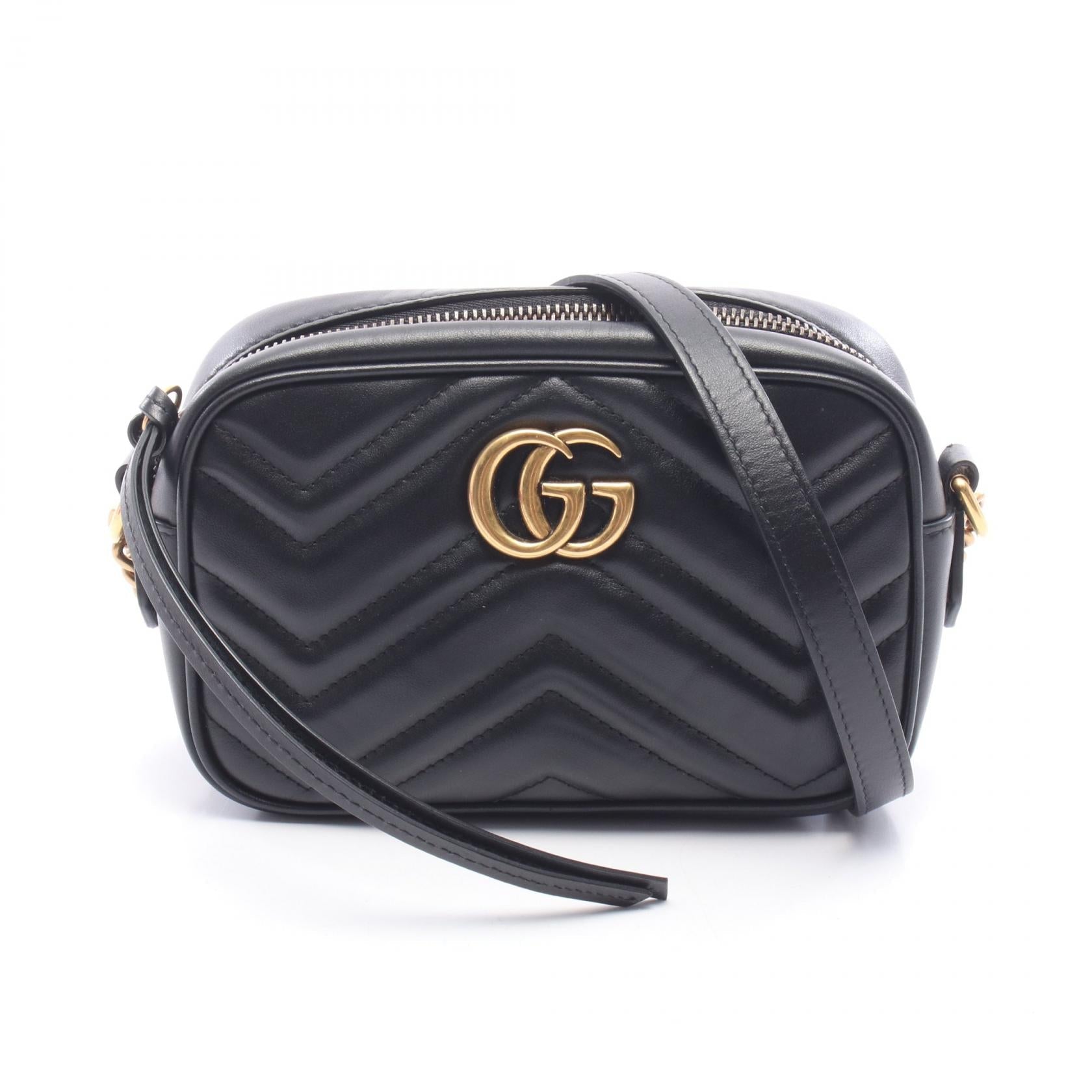 グッチ GGマーモント レザーショルダーバッグ