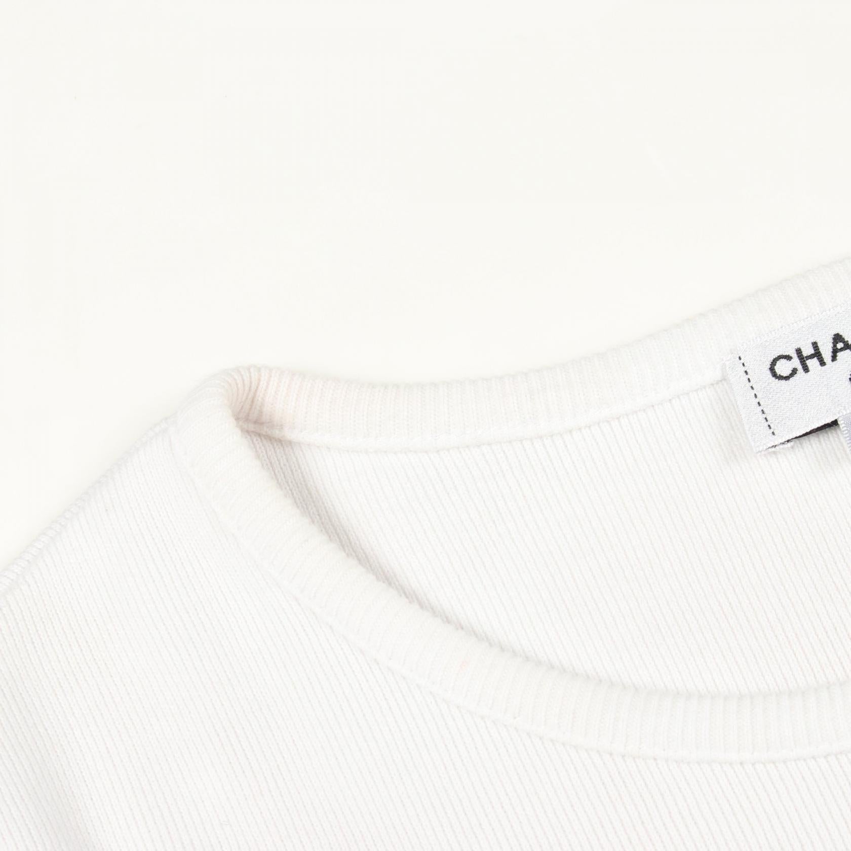 シャネル ロゴ ビジュー刺繍 コットンTシャツ