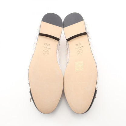 シャネル BALLERINA レザー ファブリック パンプス