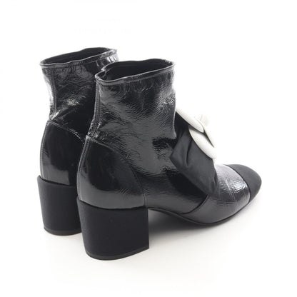 シャネル カメリア ココマーク レザーブーツ