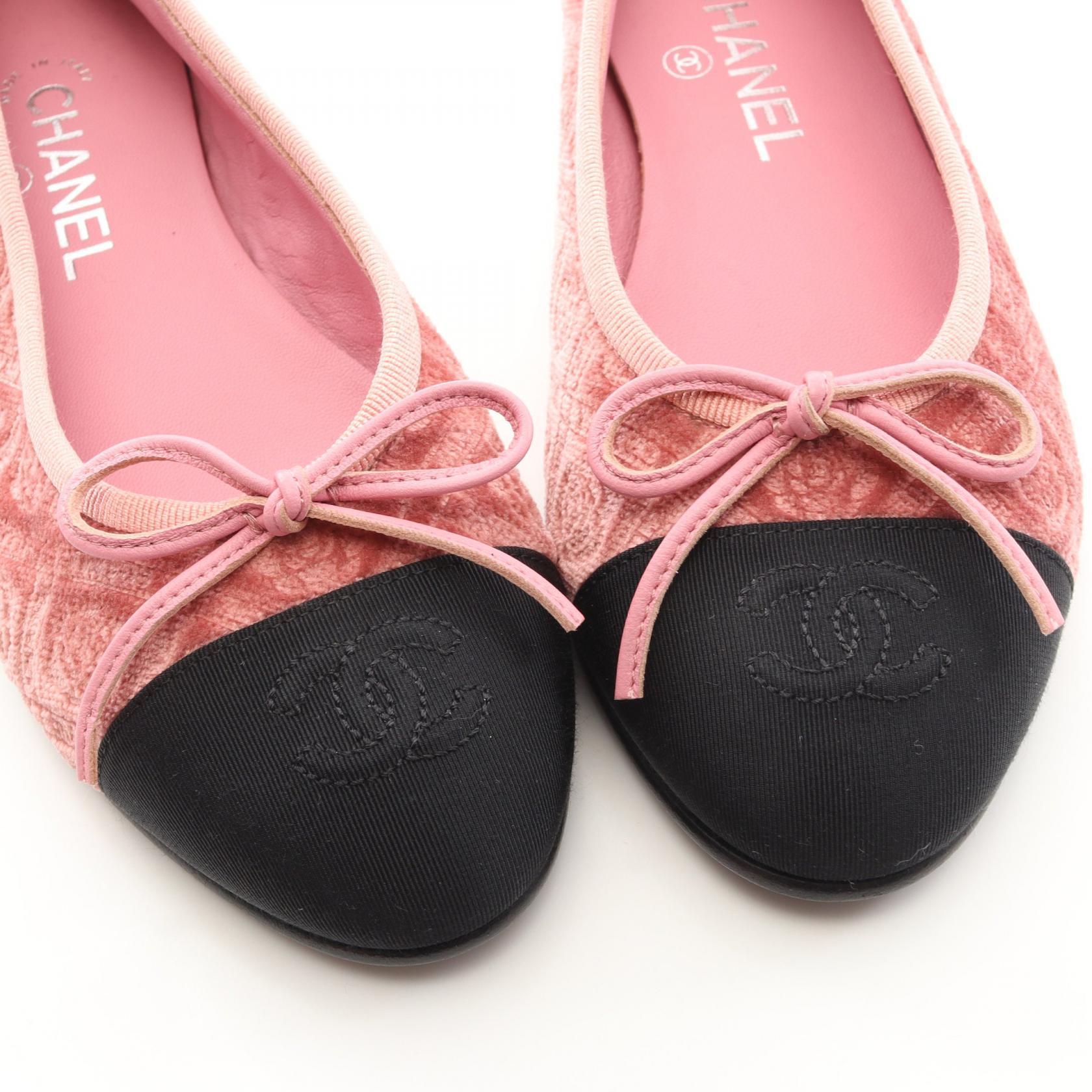 シャネル BALLERINA ファブリック パンプス