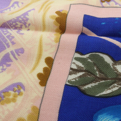 エルメス カレジェアン カレ140 TROPIQUES シルク カシミヤ スカーフ