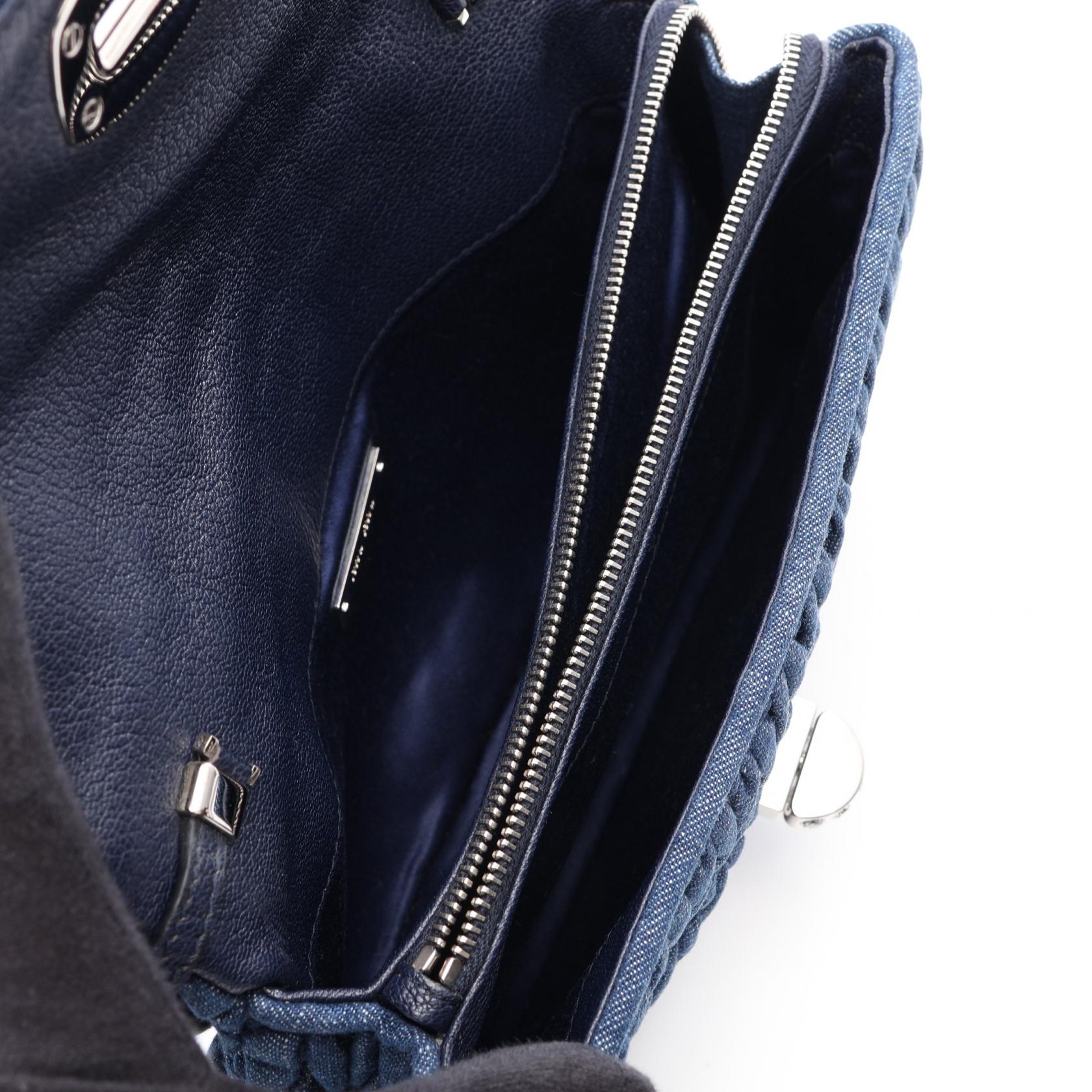 ミュウミュウ DENIM CRYSTAL レザーショルダーバッグ