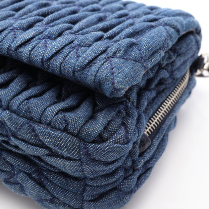 ミュウミュウ DENIM CRYSTAL レザーショルダーバッグ