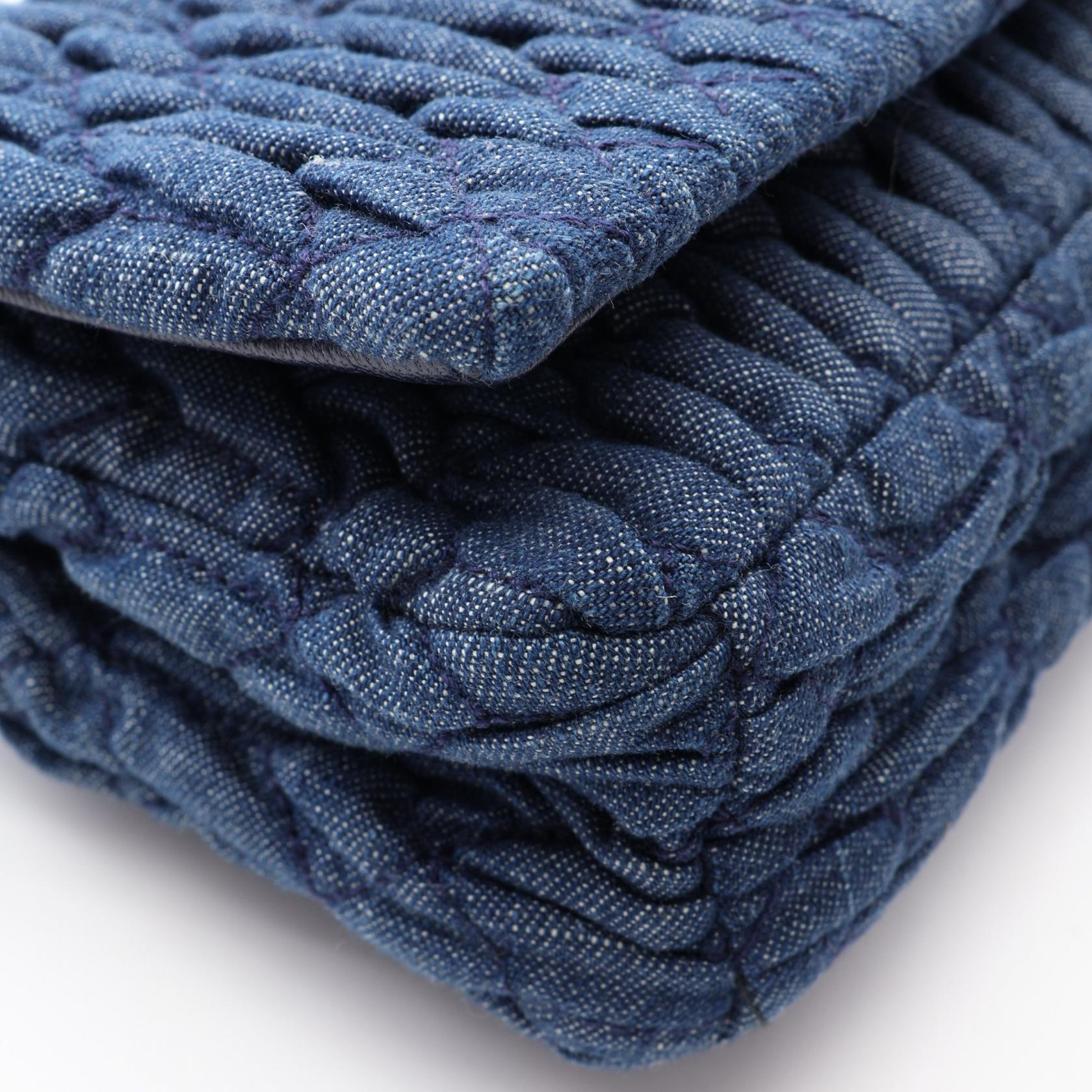 ミュウミュウ DENIM CRYSTAL レザーショルダーバッグ
