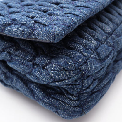 ミュウミュウ DENIM CRYSTAL レザーショルダーバッグ