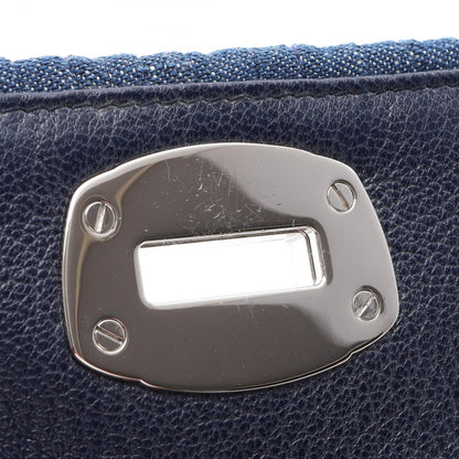 ミュウミュウ DENIM CRYSTAL レザーショルダーバッグ
