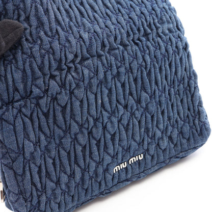 ミュウミュウ DENIM CRYSTAL レザーショルダーバッグ