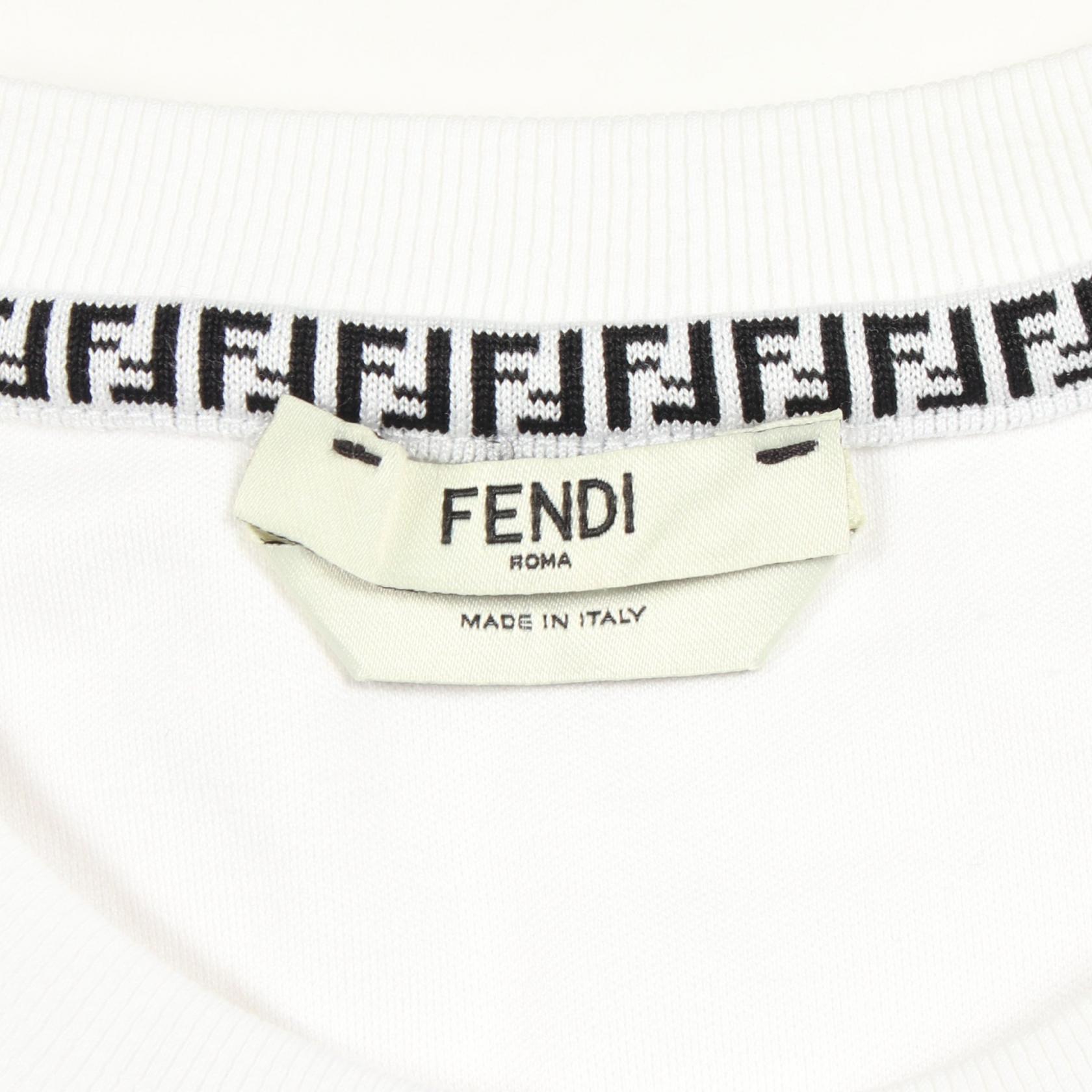 フェンディ エンボスロゴ コットン 半袖Tシャツ