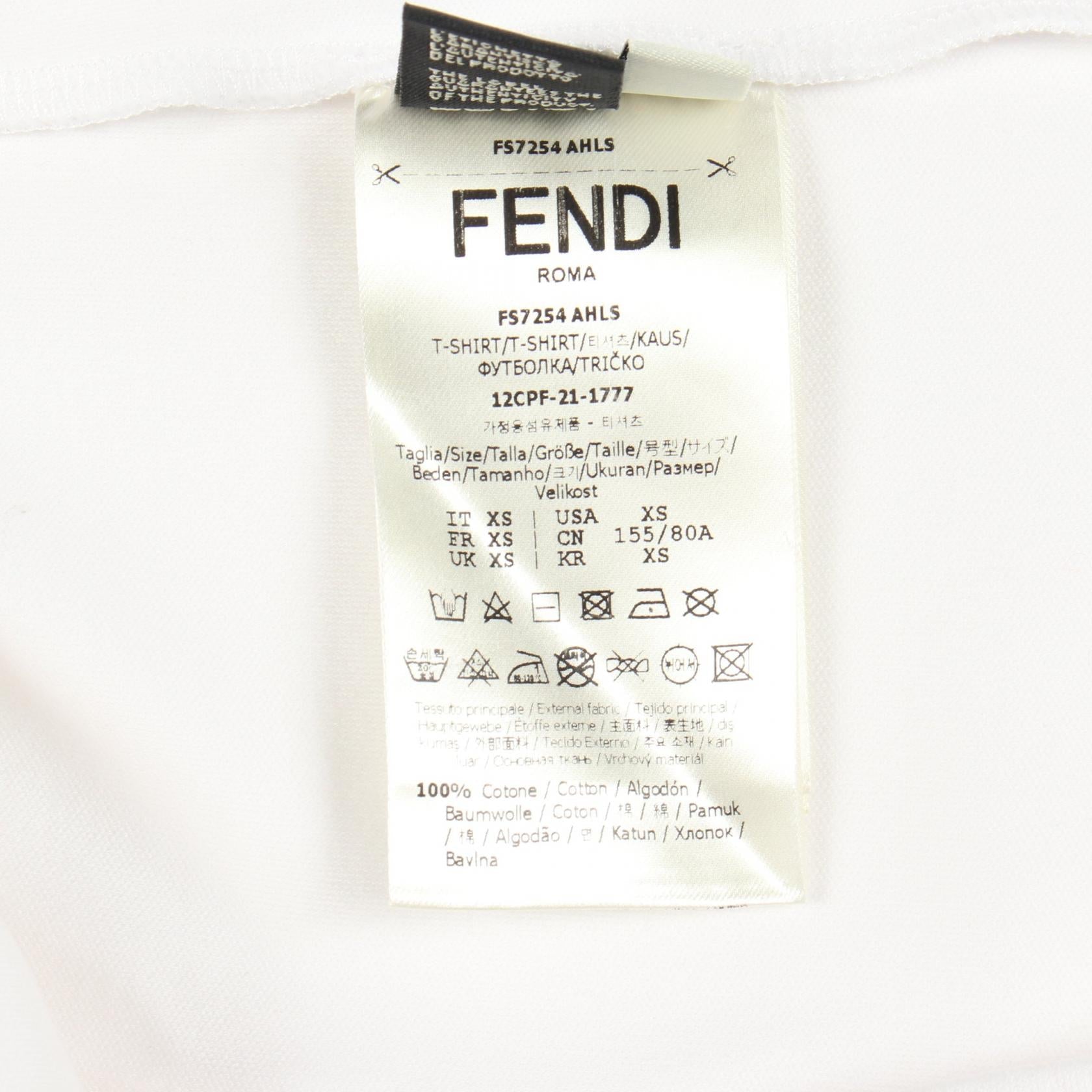 フェンディ エンボスロゴ コットン 半袖Tシャツ