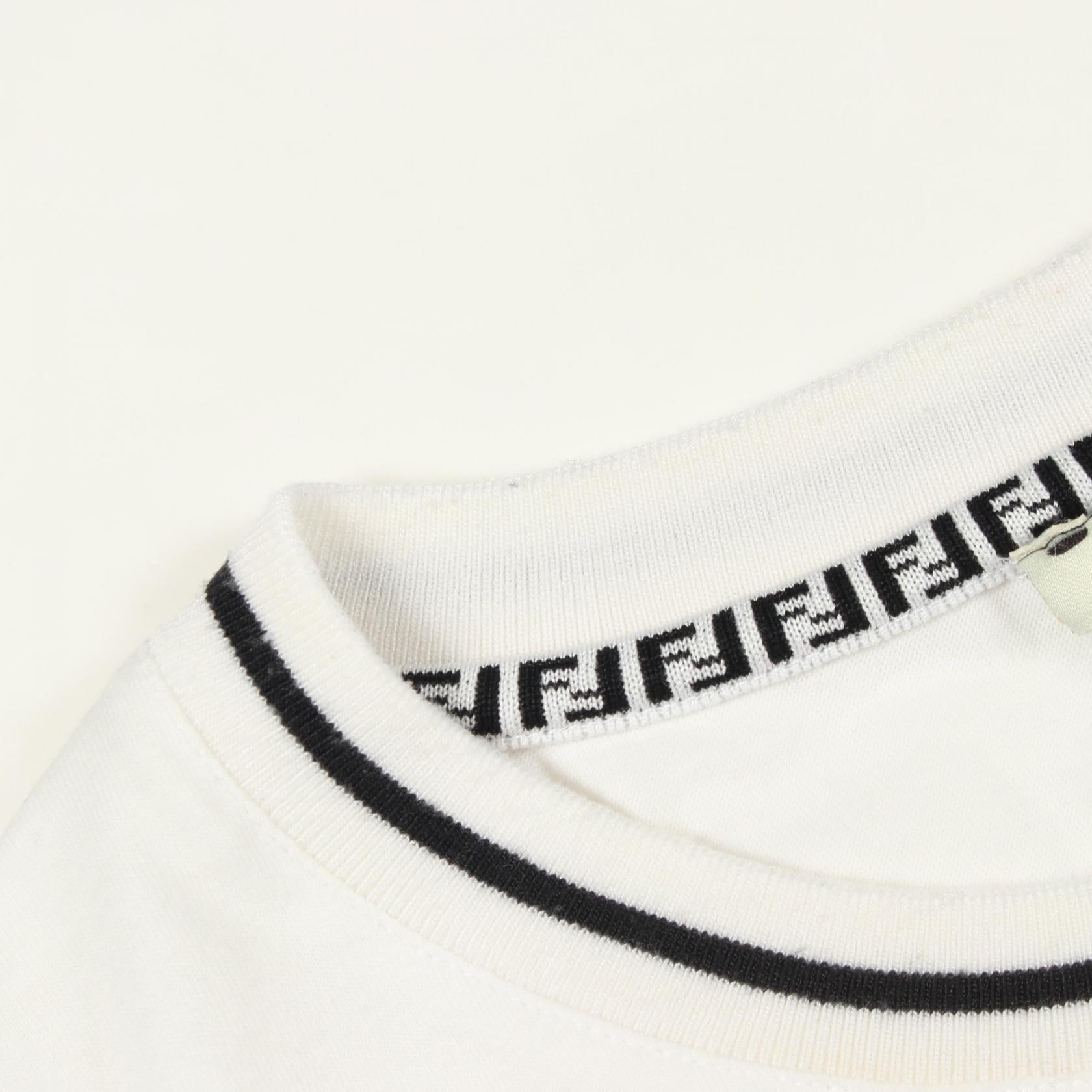 フェンディ ロゴ刺繍 コットン 半袖Tシャツ