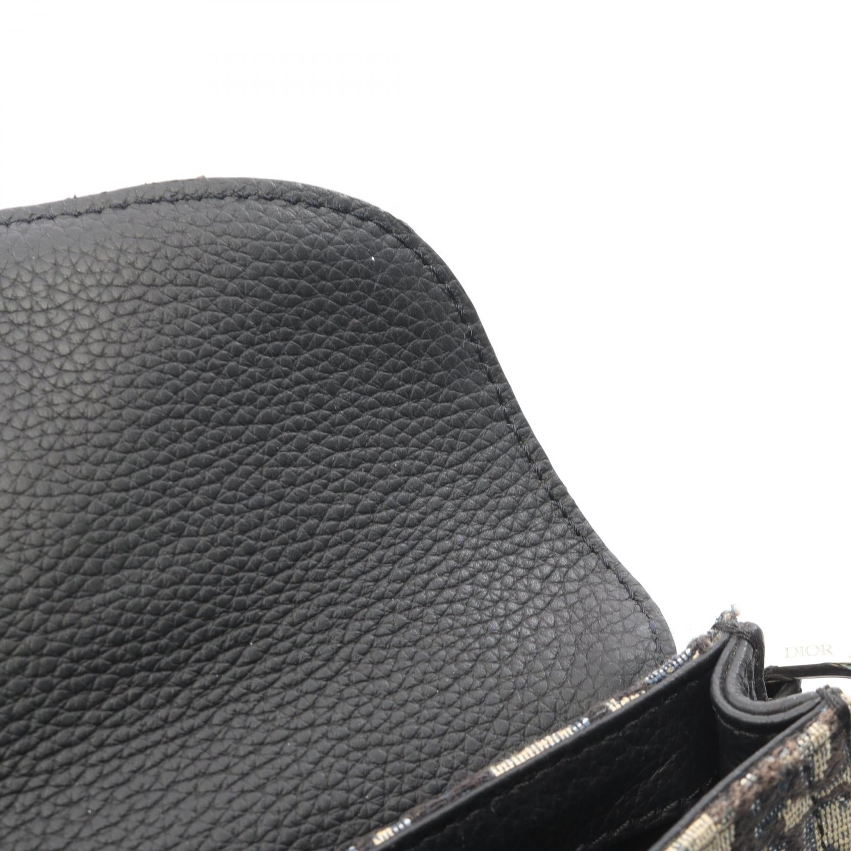 ディオール SADDLE オブリーク キャンバス レザー ウエストバッグ