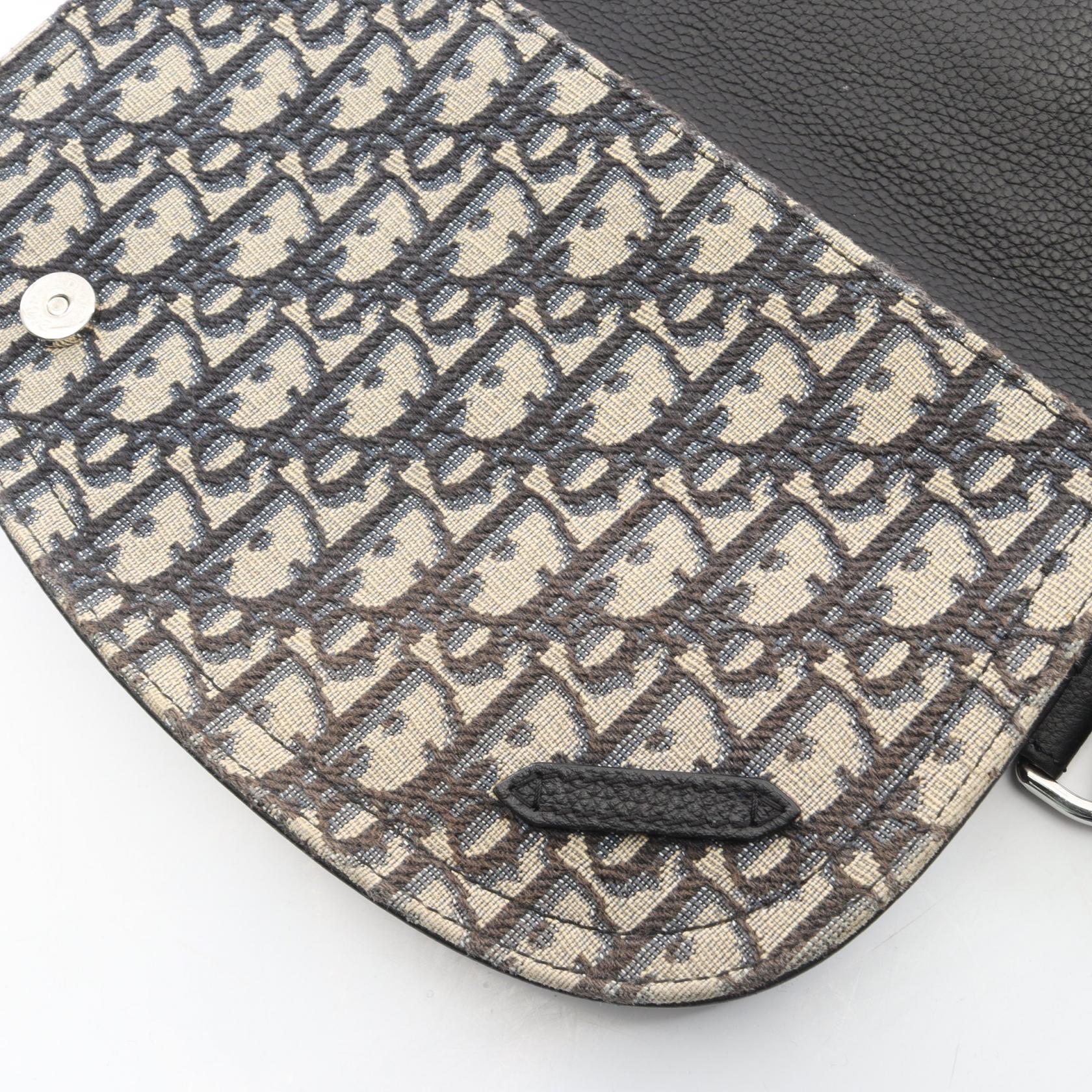 ディオール SADDLE オブリーク キャンバス レザー ウエストバッグ