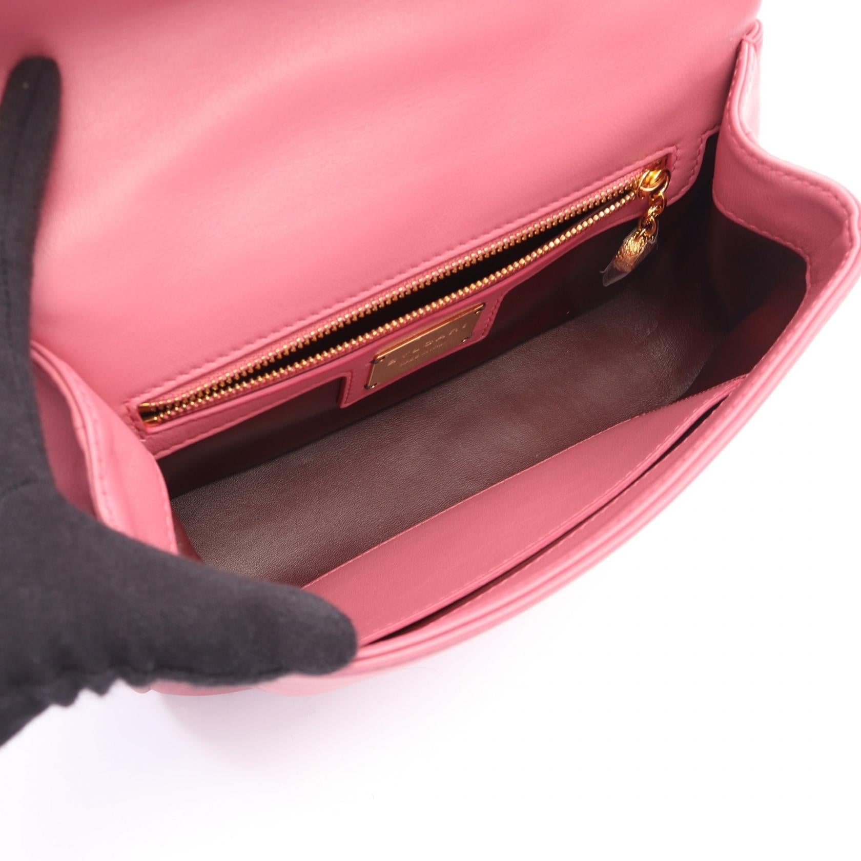 ブルガリ セルペンティカボション レザー2WAYハンドバッグ