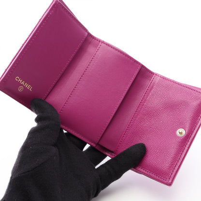 シャネル クラシック スモールフラップウォレット キャビアスキン 三つ折り財布
