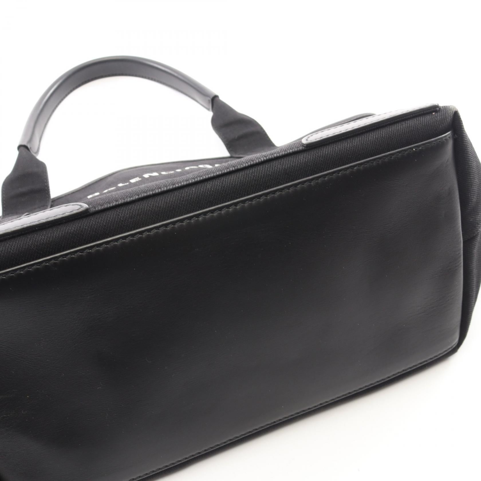 バレンシアガ NAVY CABAS S キャンバス レザー トートバッグ