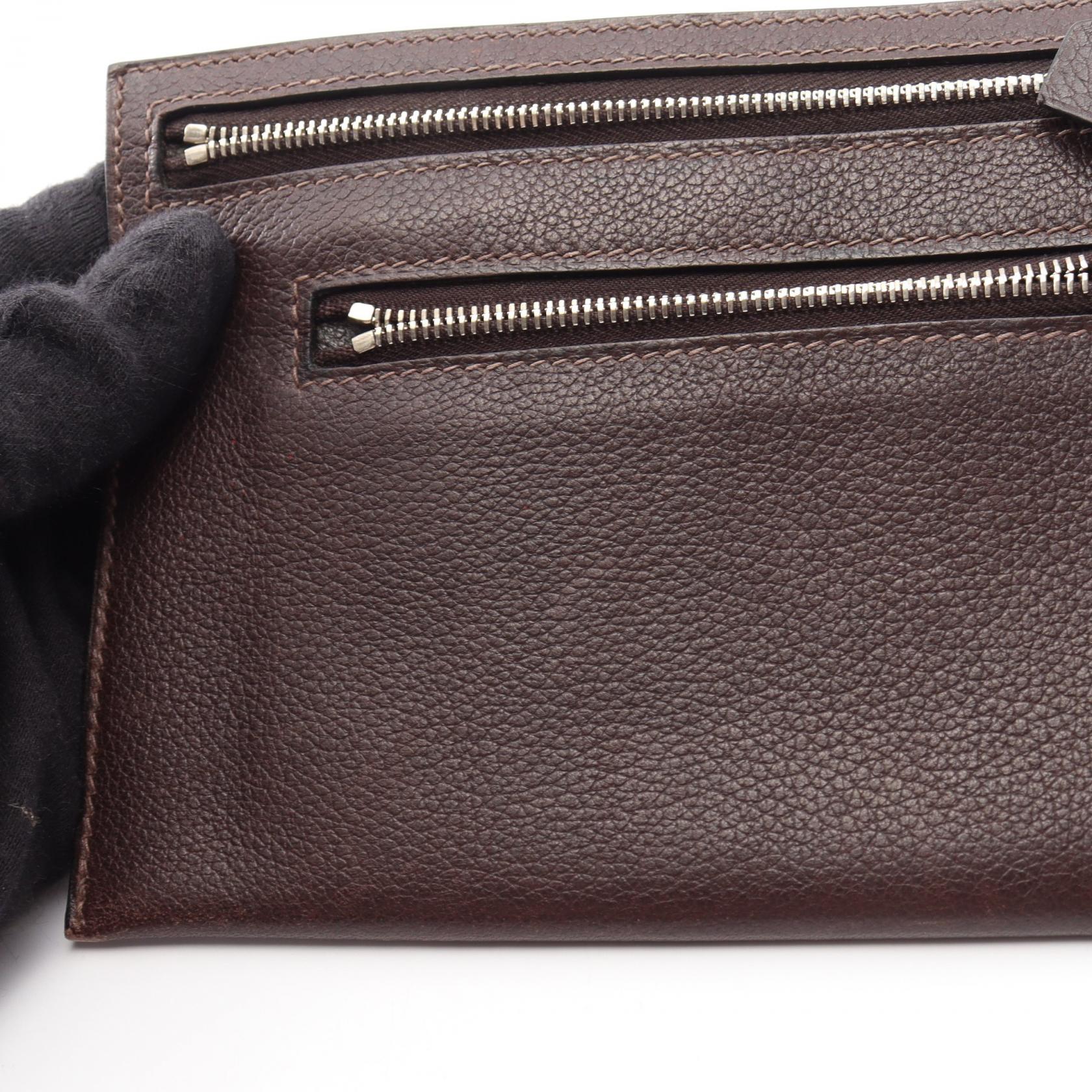 エルメス ジップサック シェーブル 長財布