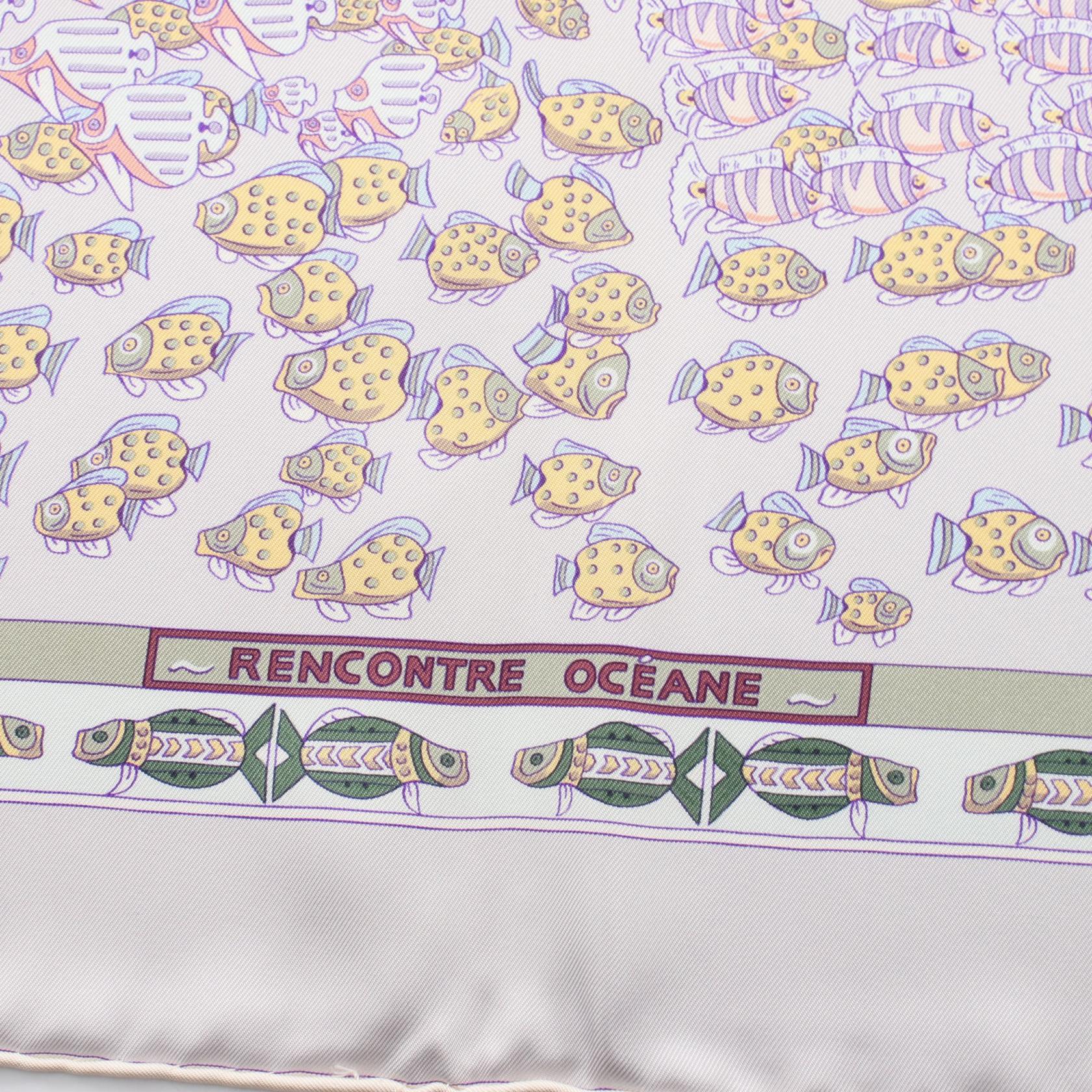 エルメス カレ90 RENCONTRE OCEANE シルクスカーフ