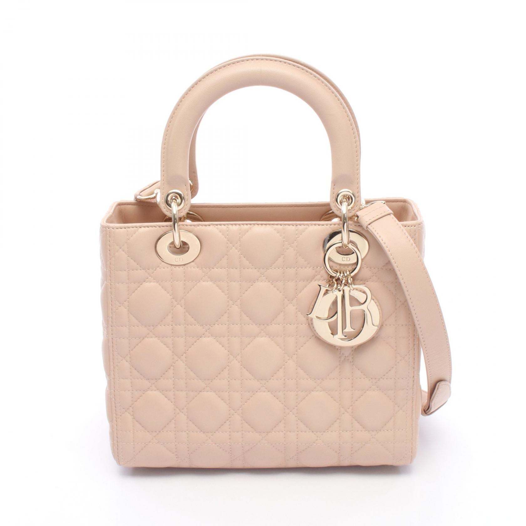 ディオール LADY DIOR レザー 2wayハンドバッグ
