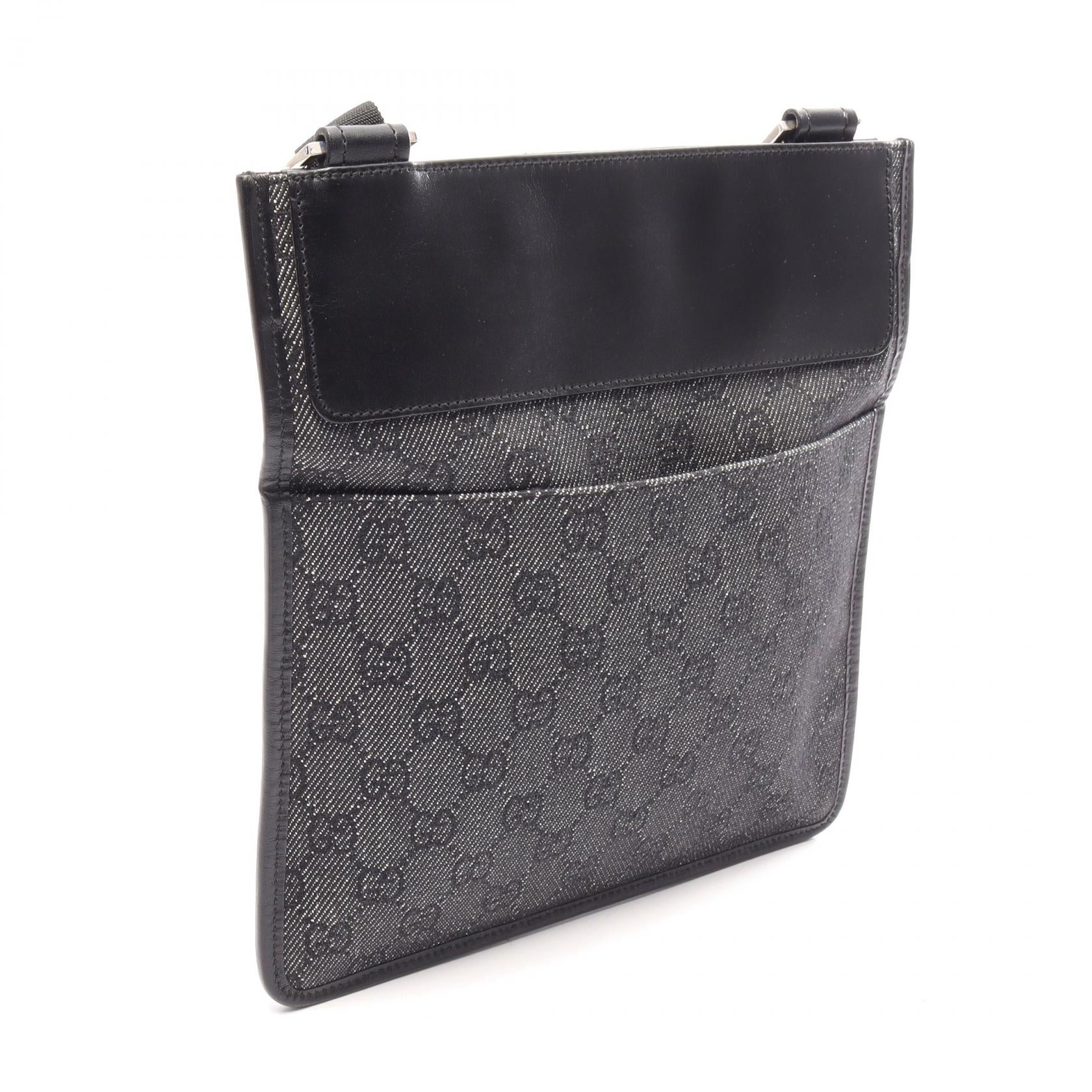 グッチ GGキャンバス レザー ショルダーバッグ