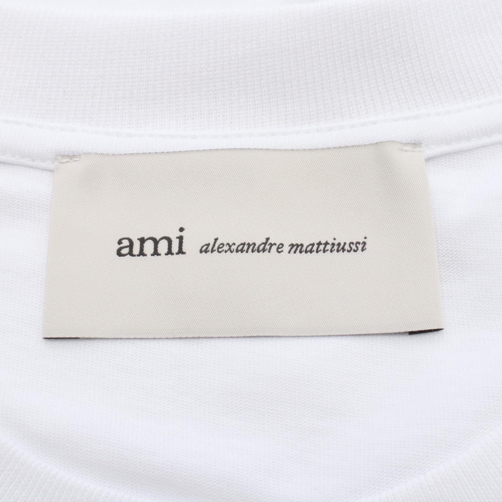 アミ ハートロゴ刺繍 コットン Tシャツ
