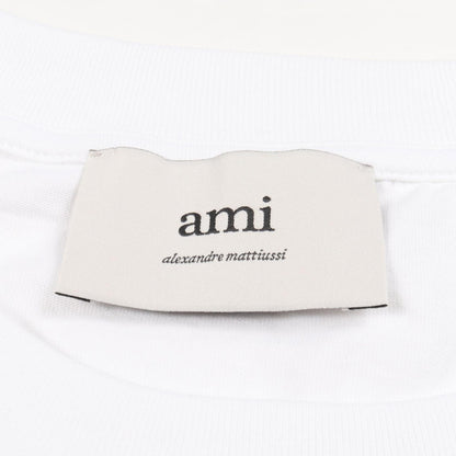 アミ ハートロゴ刺繍 コットン長袖Tシャツ