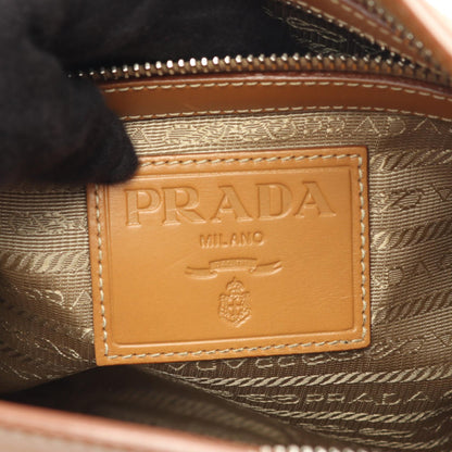 プラダ LOGO JACQUARD キャンバス レザー ショルダーバッグ