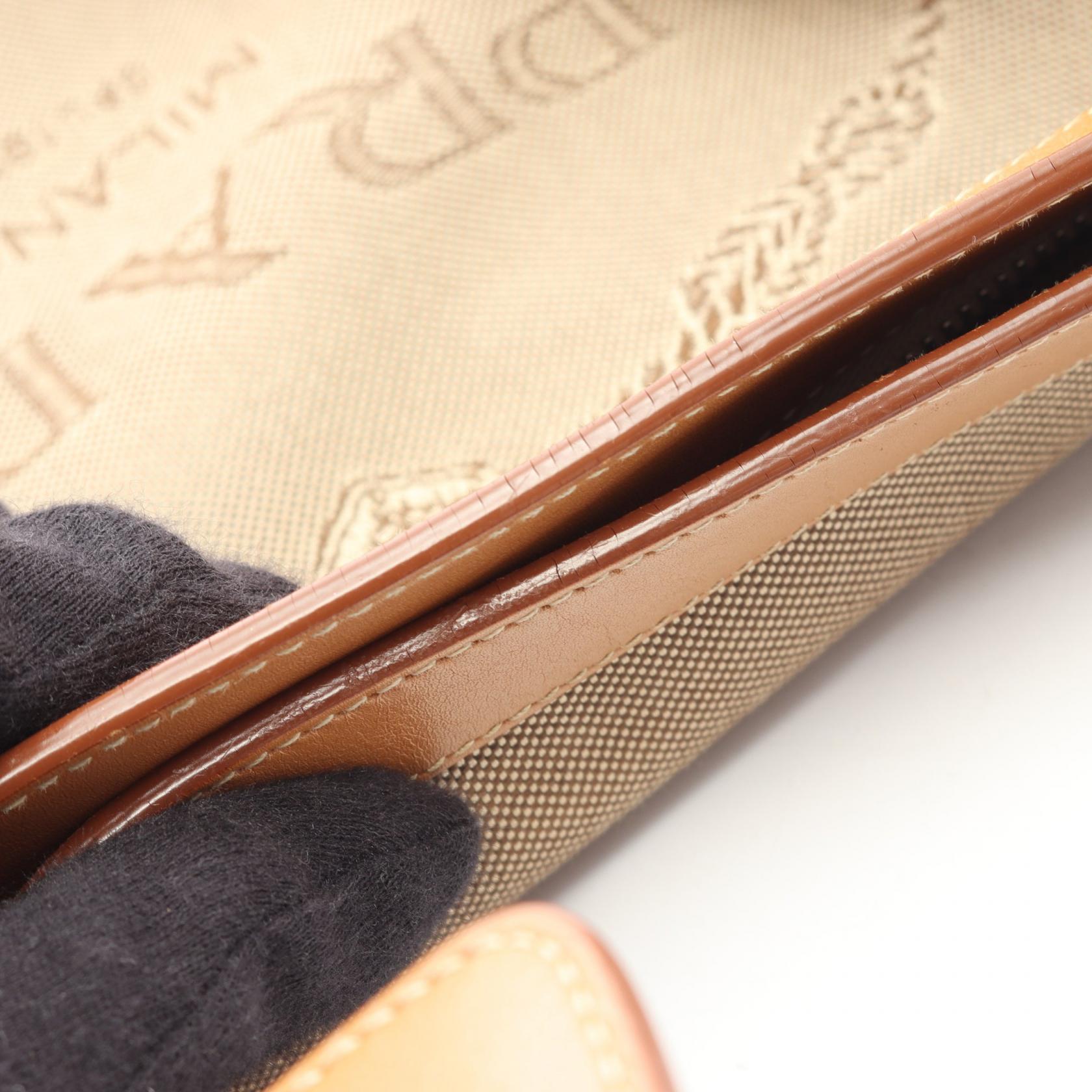 プラダ LOGO JACQUARD キャンバス レザー ショルダーバッグ