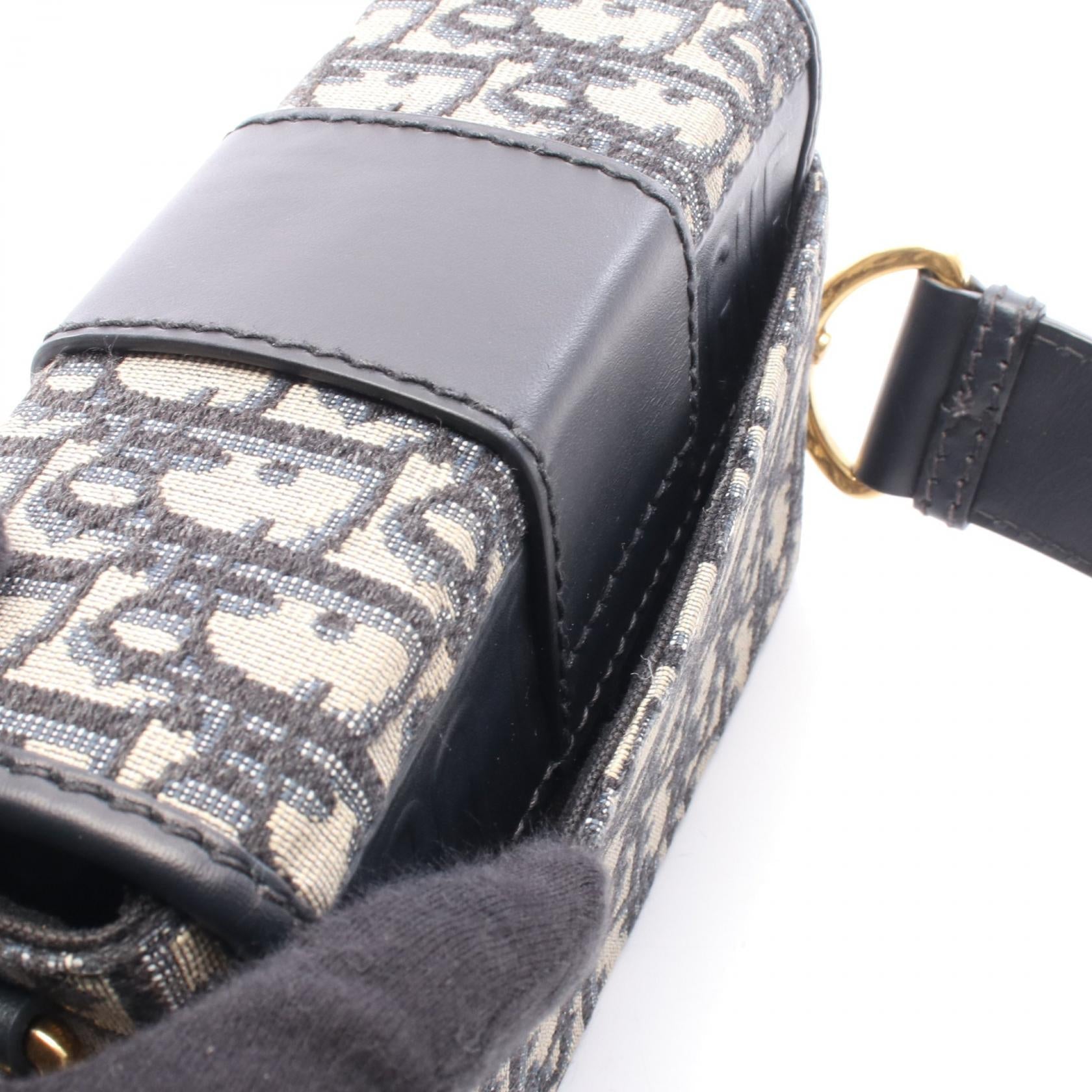 ディオール 30 MONTAIGNE オブリーク キャンバス レザー ショルダーバッグ