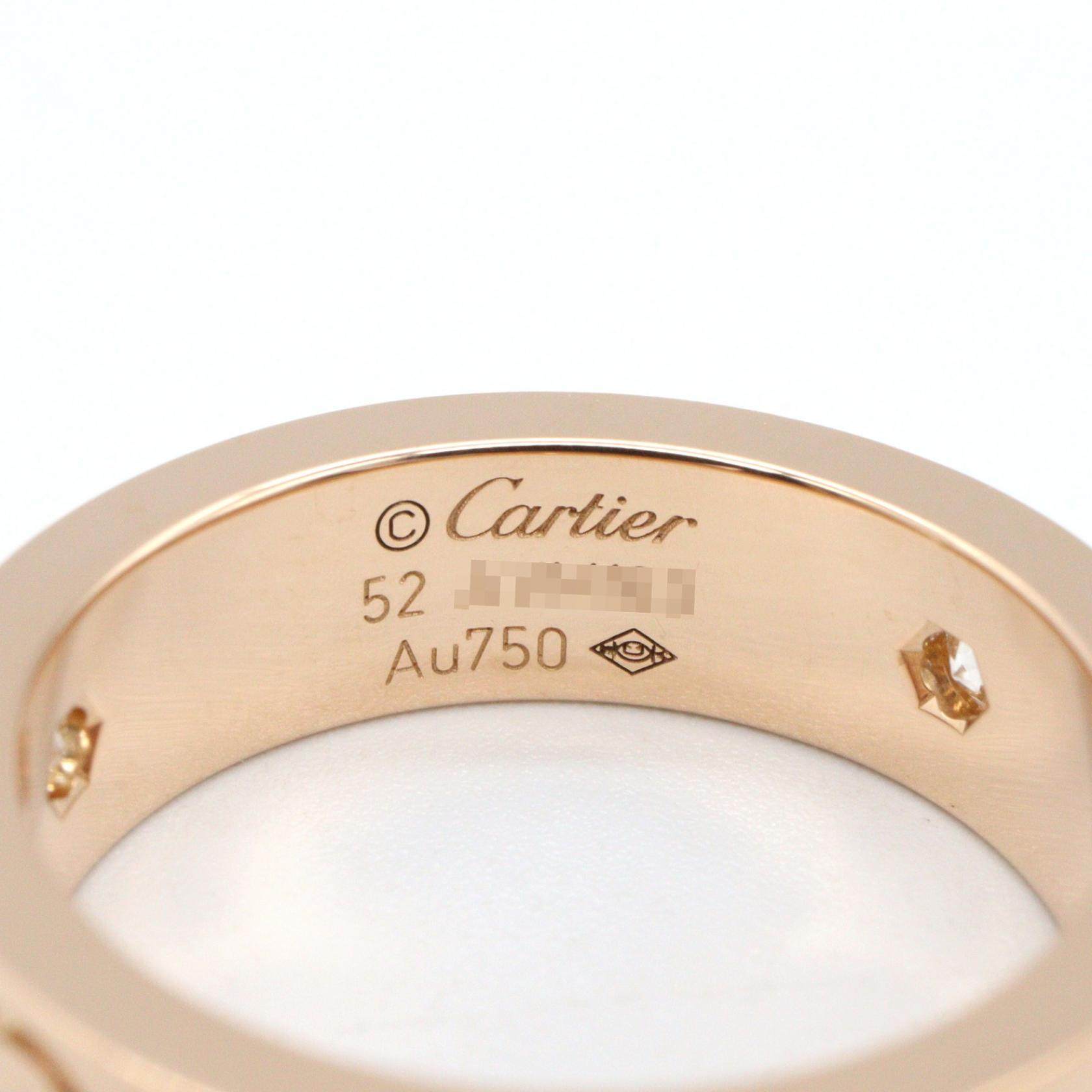 カルティエ ラブ ハーフダイヤ Au750ピンクゴールド リング 11号