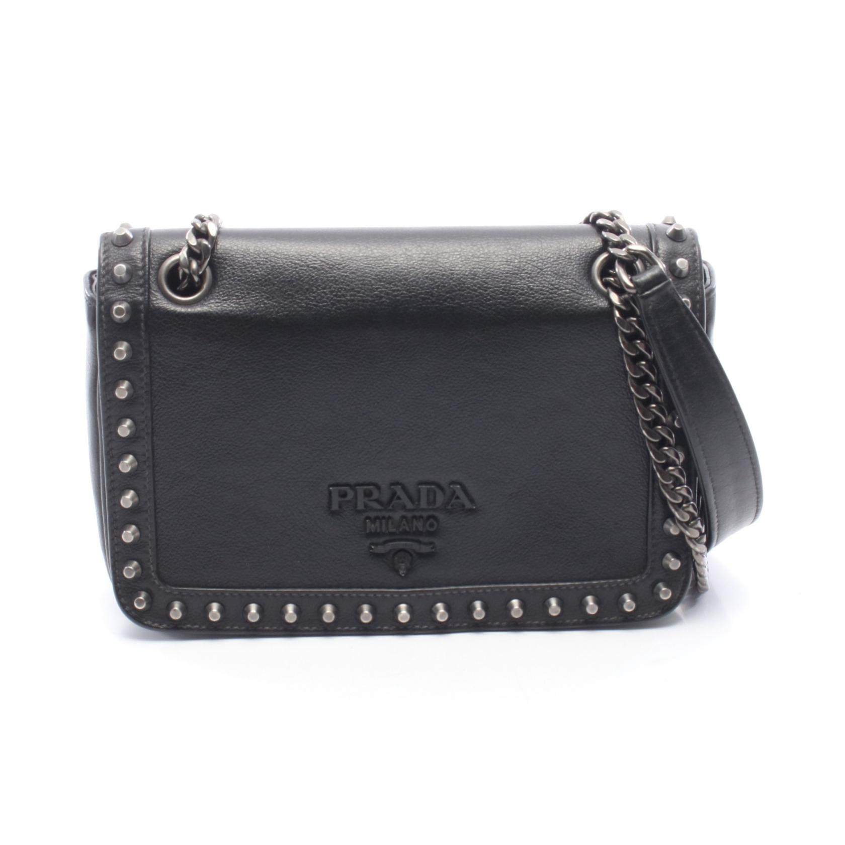 プラダ GLACE CALF レザーショルダーバッグ