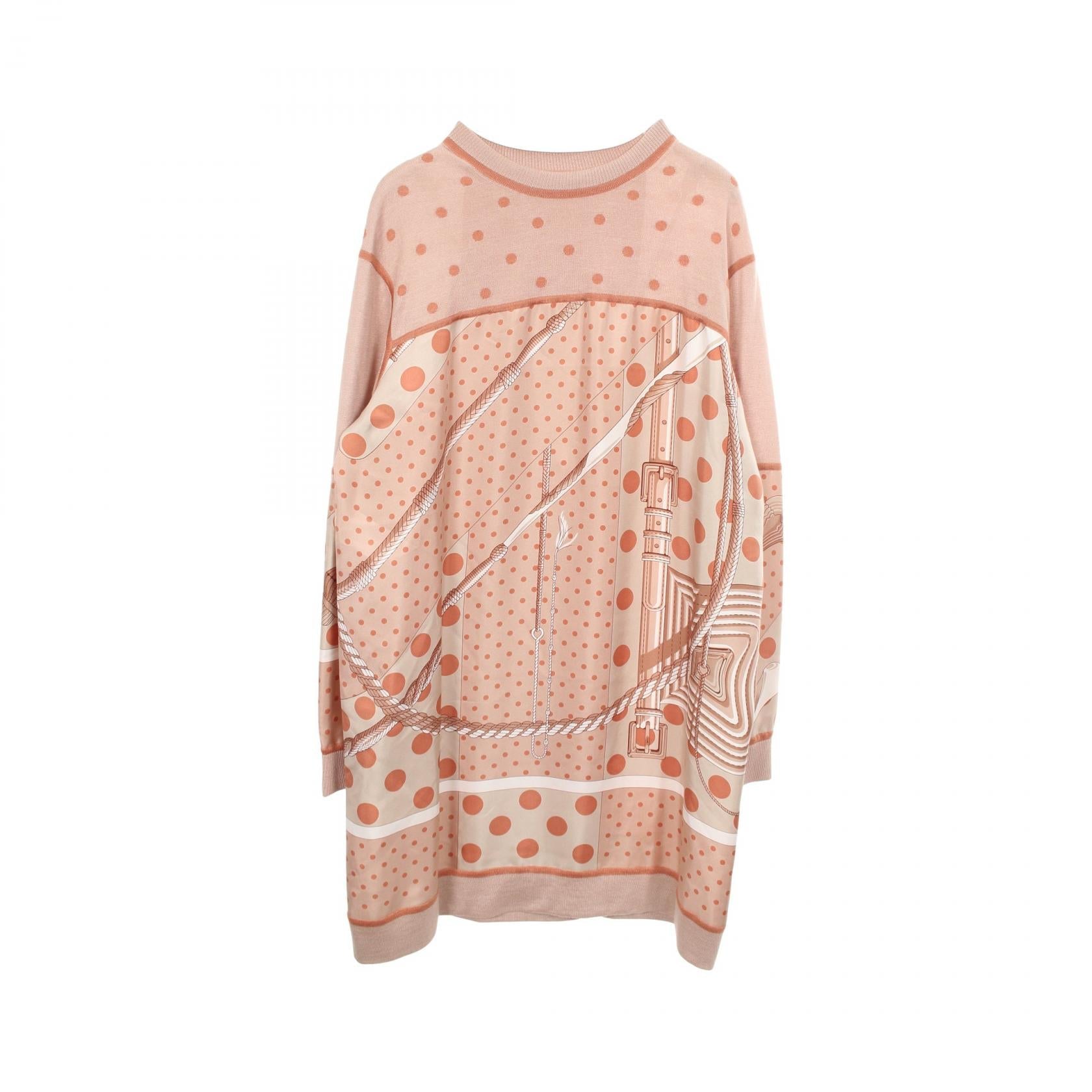 エルメス ツイルレーヌ Clic Clac a Pois シルクカシミヤ ワンピース