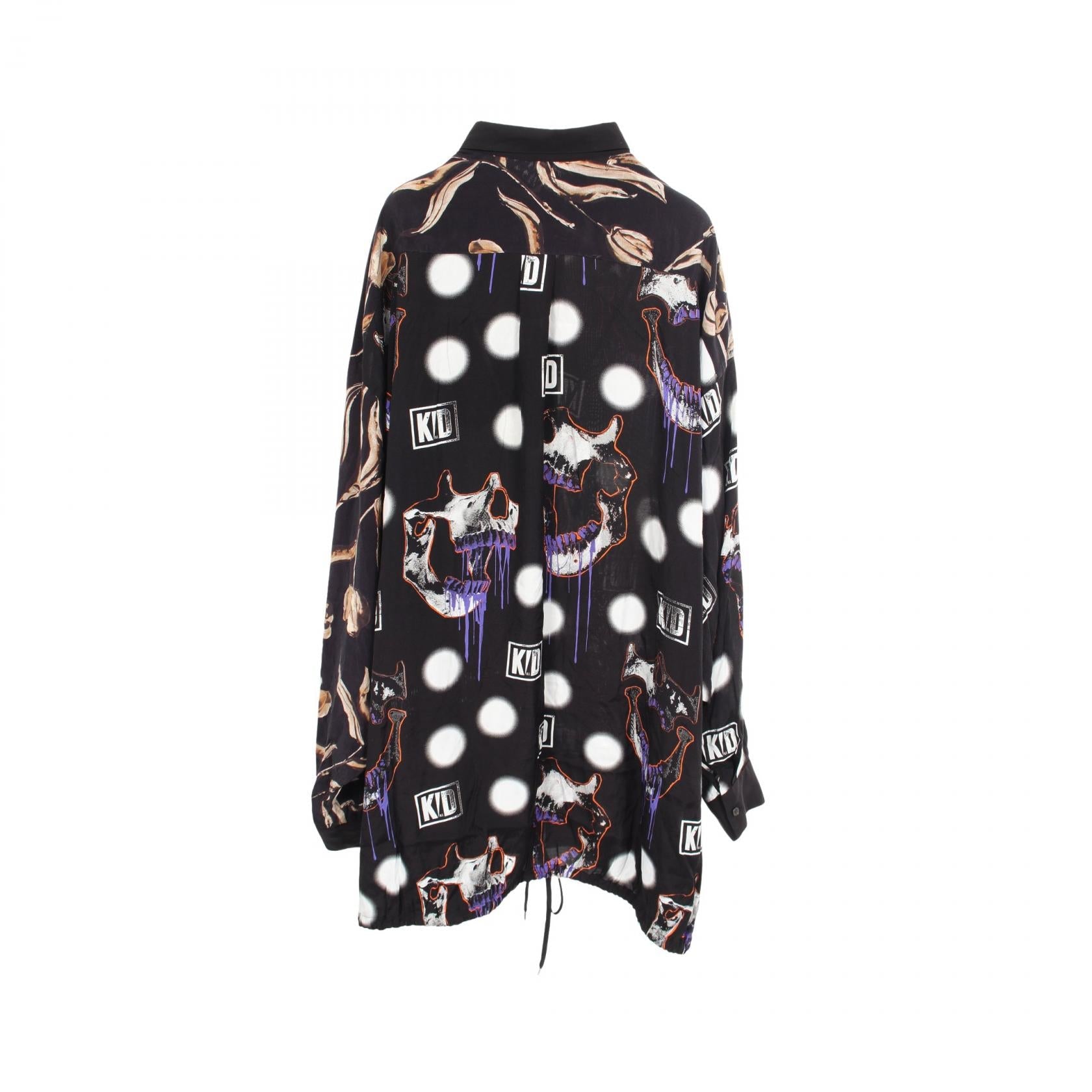 キディル THREE PANEL SHIRT SKULL PRINT PATTERN レーヨン コットン シャツ