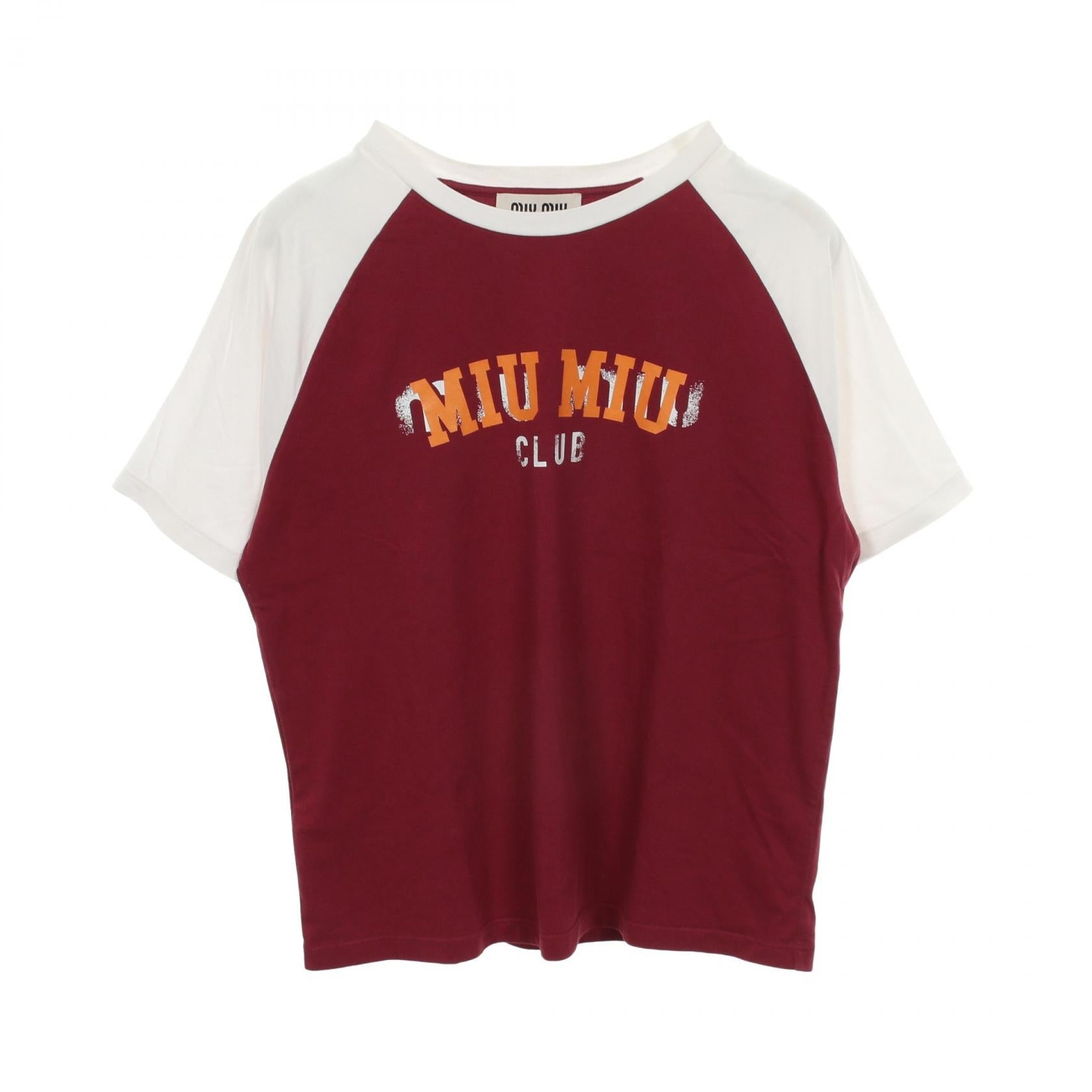 ミュウミュウ コットン半袖Tシャツ