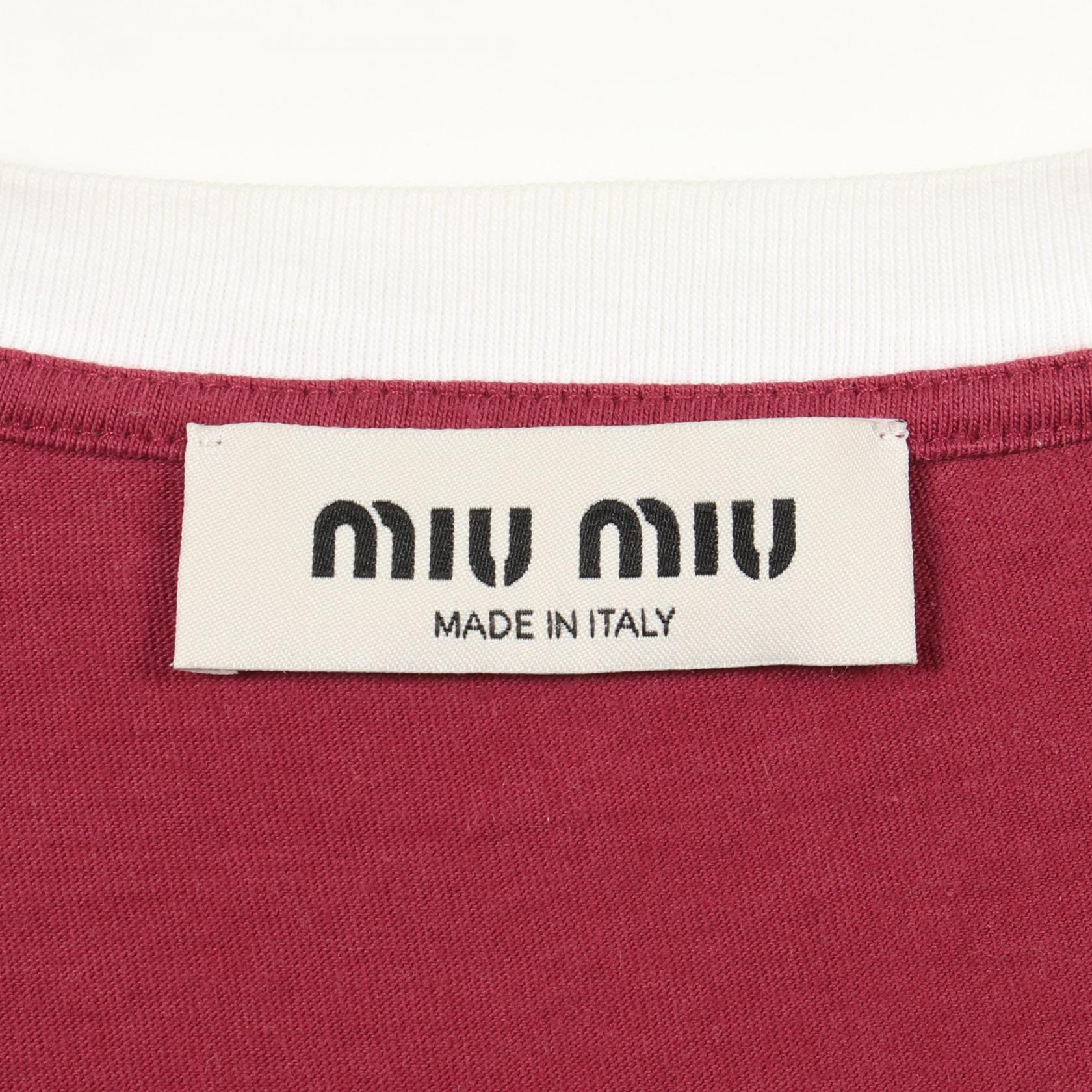 ミュウミュウ コットン半袖Tシャツ
