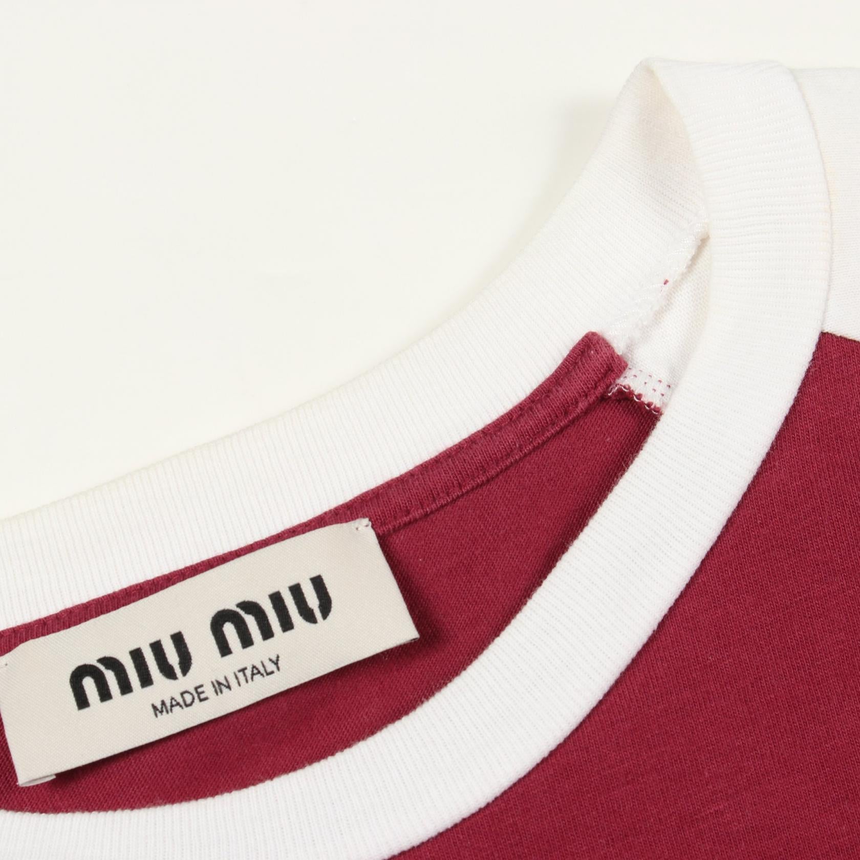 ミュウミュウ コットン半袖Tシャツ