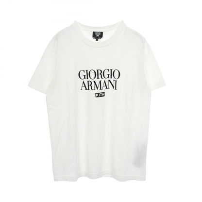 ジョルジオアルマーニ KITHフロッキーロゴ コットン半袖Tシャツ