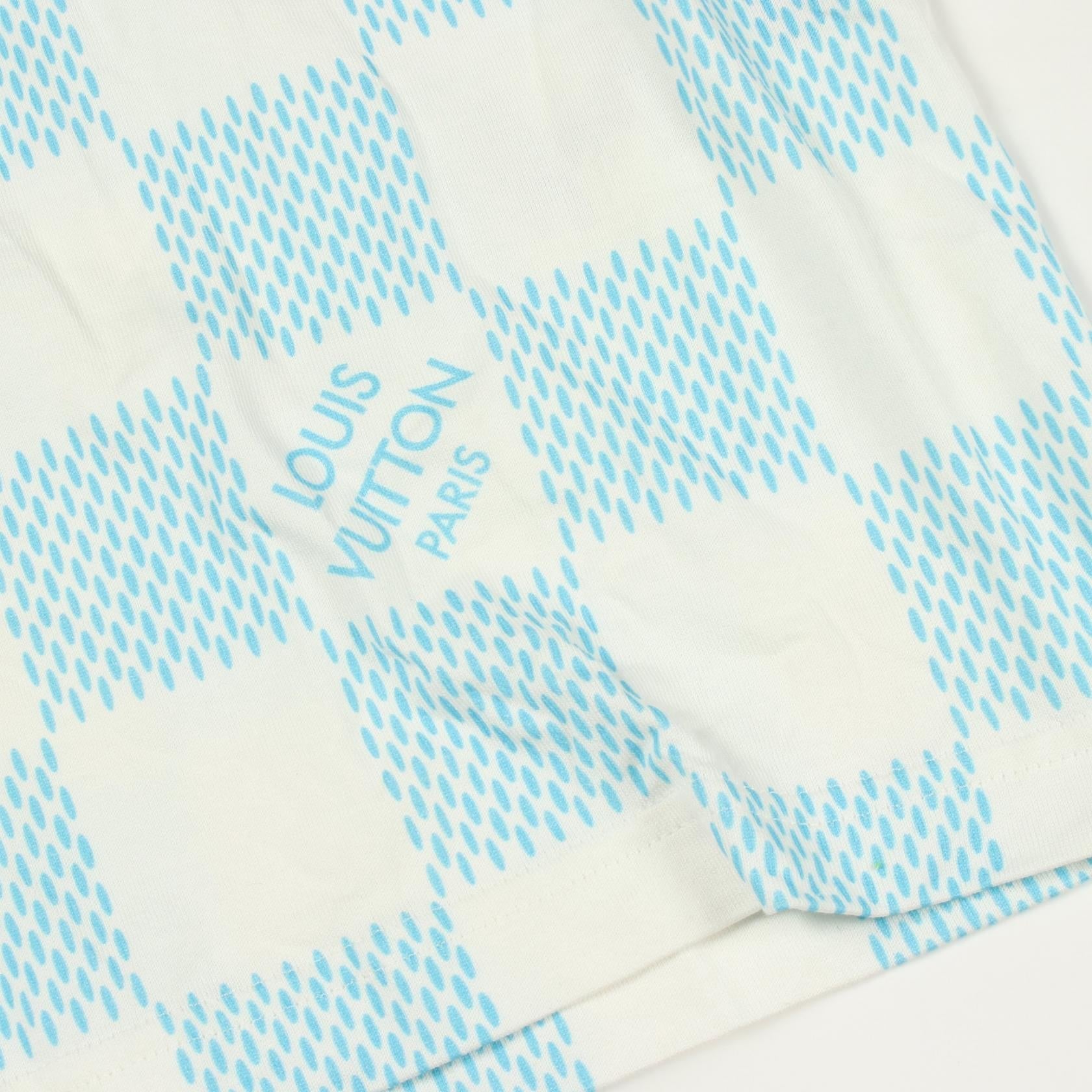 ルイヴィトン プリンテッドダミエLV コットン 半袖Tシャツ