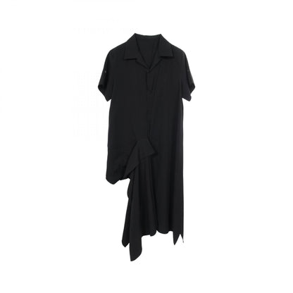 ヨウジヤマモト GABARDINE R DRAPED SHIRT DRESS ワンピース