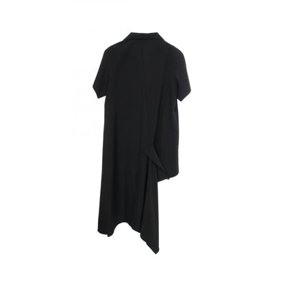 ヨウジヤマモト GABARDINE R DRAPED SHIRT DRESS ワンピース