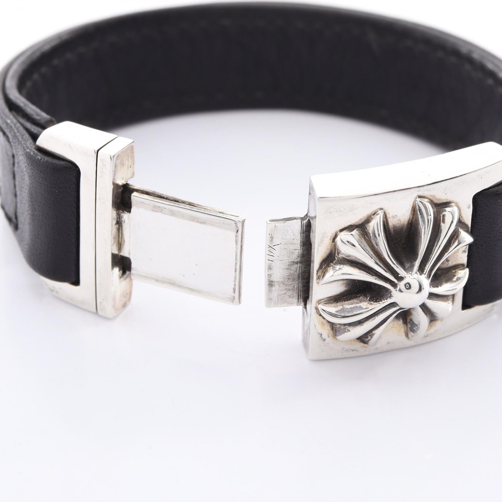 クロムハーツ HARNESS CLASP シルバー レザーブレスレット